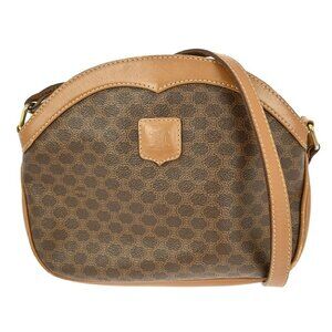 Celine Brown PVC Macadam Shoulder Bag M08